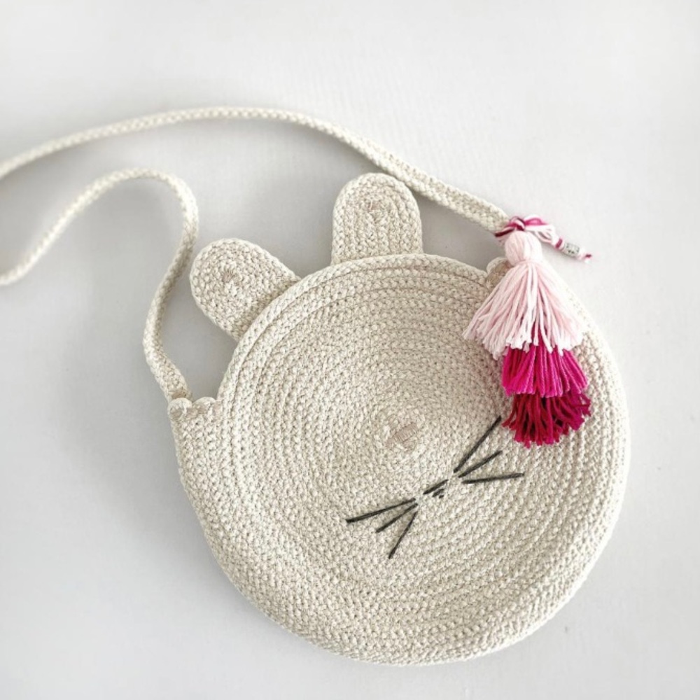 CRANE Guatemala Bolsa Gatita Bag hand crafted cotton rope basket baby decor